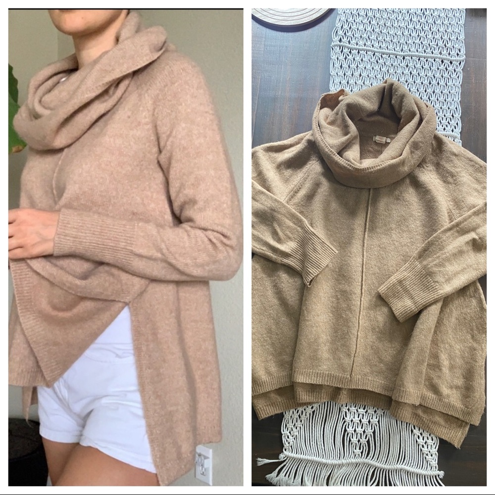 For Thee cowl neck side slit overside sweater